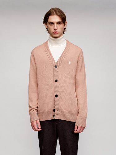 Wool V-neck Cardigan _ Beige - SOLEW - Modalova