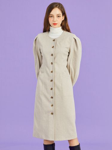 Slim-fit Fleece Long Coat - KOLEAT - Modalova