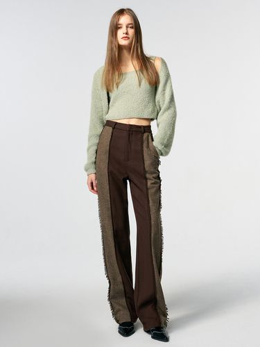 Color Block Fringe Pants (Brown) - ETMON - Modalova