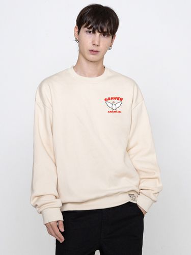 Small White Wing Smile Sweatshirt _ - GRAVER - Modalova