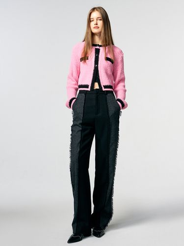 Color Block Fringe Pants (Black) - ETMON - Modalova