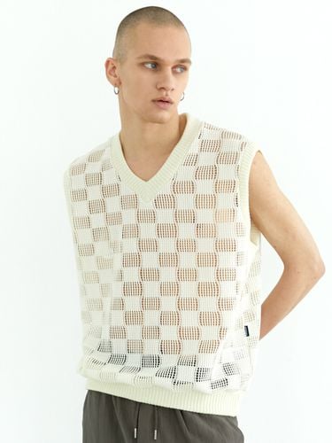 Square Mesh V-Neck Vest _ Cream - Trip LE Sens - Modalova