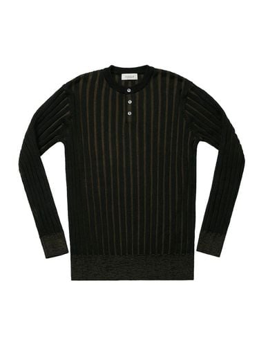 Reverse Combination Henley-neck Knit_Black / - SORTIE - Modalova