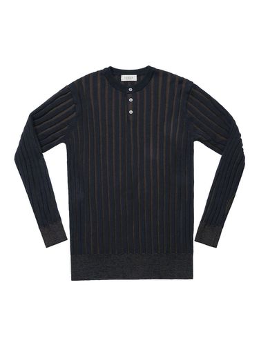 Reverse Combination Henley-neck Knit_ / - SORTIE - Modalova