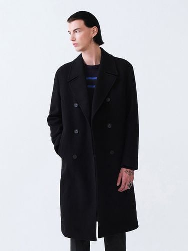 Double Button Long Peacoat (Black) - STCO - Modalova