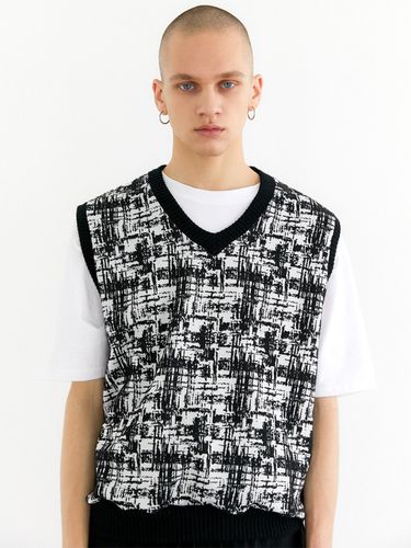 Unisex Artwork Checked V-neck Vest _ - Trip LE Sens - Modalova