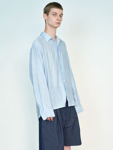 Summer Pleated Over Shirt _ Blue - Trip LE Sens - Modalova