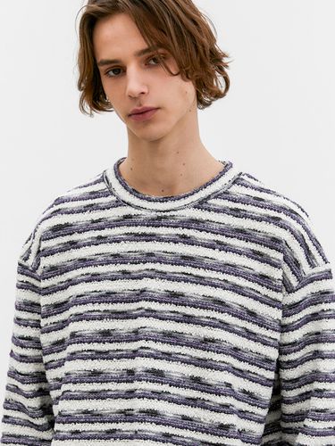 Boucle Stripe Over Knit _ Purple - Trip LE Sens - Modalova