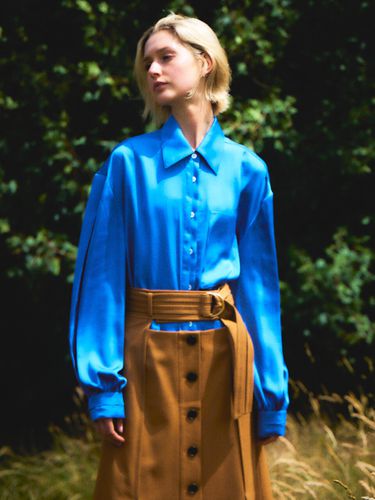 Half-button Blouse_Blue - AVA MOLLI - Modalova