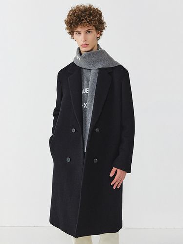 Cashmere Double Long Coat (Black) - EZIO - Modalova