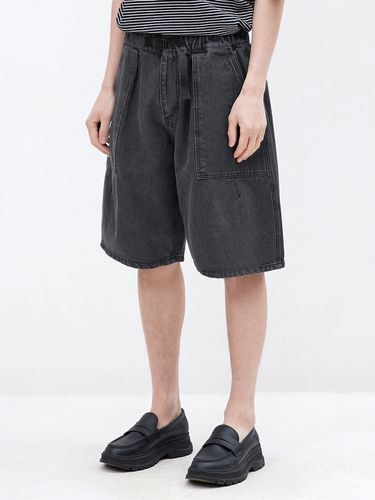 Washed Fatigue Balloon Denim Half Pants [2colors] - MINIMAL PROJECT - Modalova