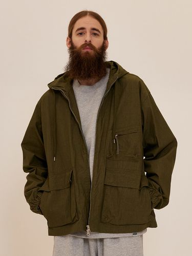 Hooded Anorak Jacket_Khaki - CARGOBROS - Modalova