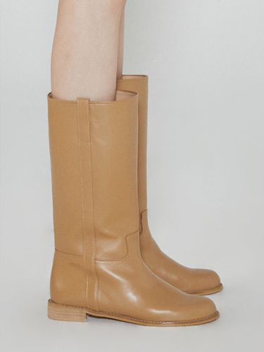 Calf-High Leather Boots (Tan) - THREE TO EIGHTY - Modalova