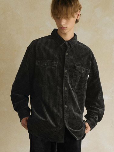 Raiver 2104 Corduroy Overfit Shirt_Snow Black - MAGOODGAN - Modalova