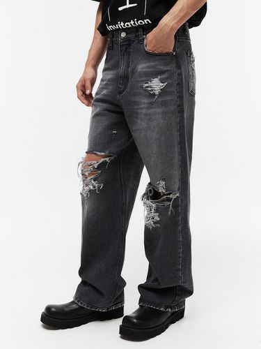 Unbalanced Cutting Damage Denim _ - DNSR - Modalova