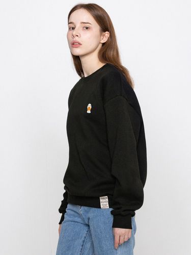 Embroidered Smile Sweatshirt_Charcoal - GRAVER - Modalova