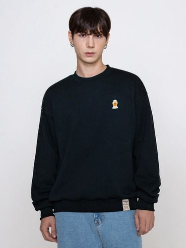 Embroidered Smile Sweatshirt_Navy - GRAVER - Modalova