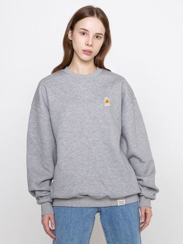 Embroidered Smile Sweatshirt_Grey - GRAVER - Modalova