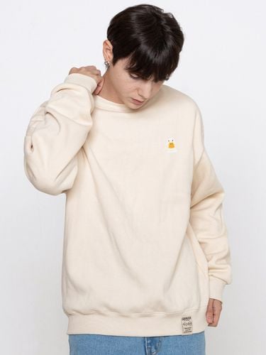 Embroidered Smile Sweatshirt_Cream - GRAVER - Modalova