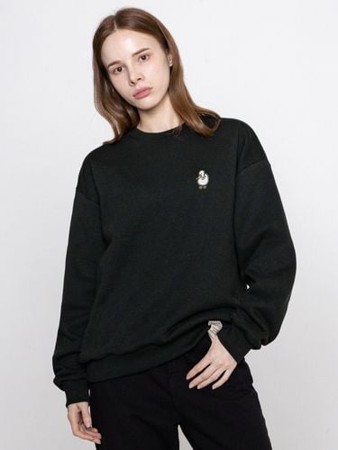 Embroidered Point Smile Sweatshirt_Charcoal - GRAVER - Modalova