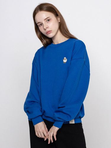 Embroidered Point Smile Sweatshirt_Cobalt Blue - GRAVER - Modalova