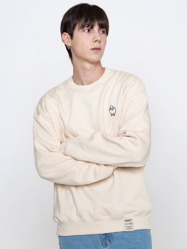 Embroidered Point Smile Sweatshirt_Cream - GRAVER - Modalova