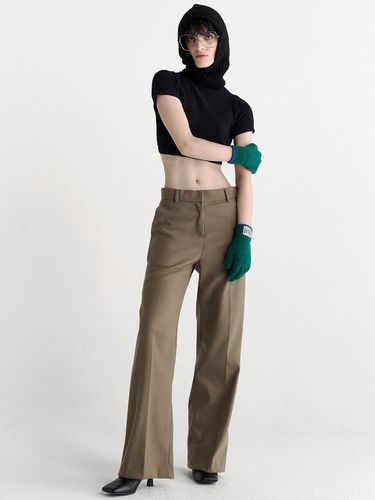 Fleeced Semi-Wide Pants _Beige - MaLoupe - Modalova