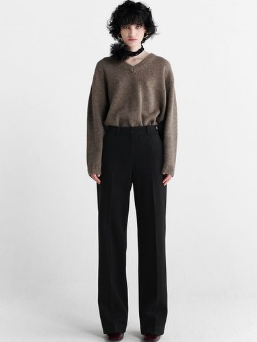 Soft Heavy Fleeced Semi-Wide Pants _Black - MaLoupe - Modalova