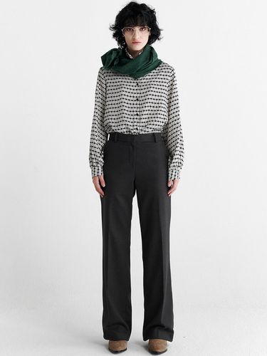 Double Fleeced Semi Wide Pants _Dark Grey - MaLoupe - Modalova