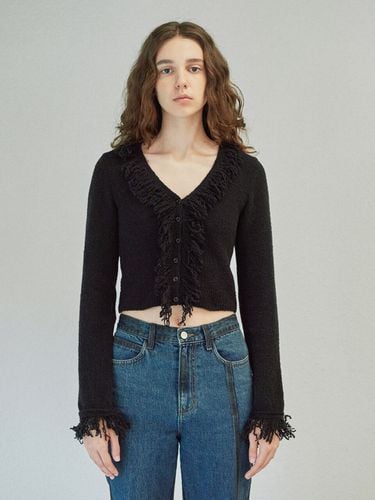 Tassel Knit Cardigan_Black - DIAGONAL - Modalova