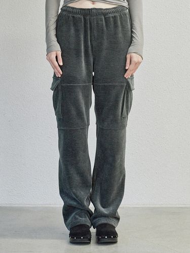 Velvet Cargo Pants_Grey - DIAGONAL - Modalova