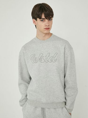 Embossed Logo Fleece-Back Sweatshirt 2 Colors - W. standard - Modalova