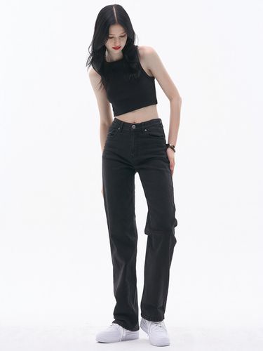 Wide Denim Pants - MaLoupe - Modalova