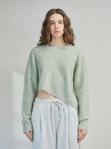 Diagonal Line Knit Top_Mint - DIAGONAL - Modalova