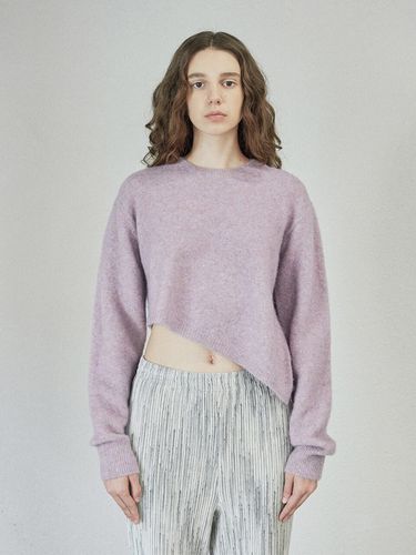 Diagonal Line Knit Top_Purple - DIAGONAL - Modalova