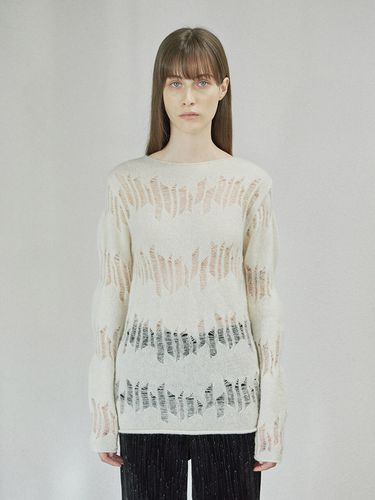 Shot Hole Long Knit Top - DIAGONAL - Modalova