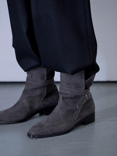 SEKAK Mid-Calf Boots_Gray suede - pieton - Modalova