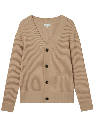 Bold Rib-Knitted Cotton Cardigan - CONTEMENT - Modalova