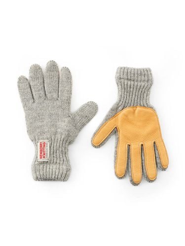 Deer Leather Padded Wool Glove / - NEWBERRY KNITTING - Modalova