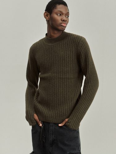 Camel Mock Neck Sweater _ Khaki - NOIRER - Modalova