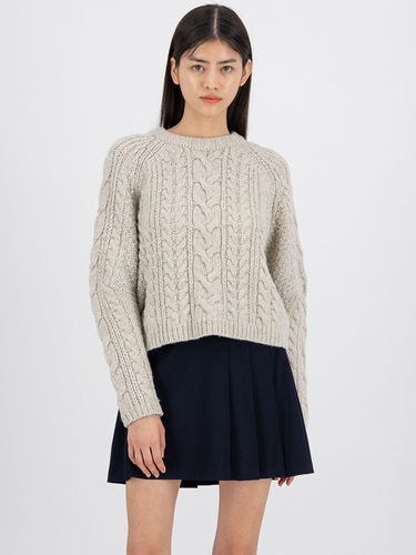 KNIT] Curved Sleeve Cable Knit Top - FRONTROW - Modalova