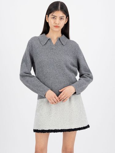 KNIT] Open Collar Knit Top _ 2 Color - FRONTROW - Modalova