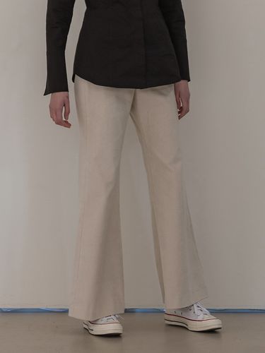 Corduroy Semi Flare Pants (Ecru) - REFINED902 - Modalova