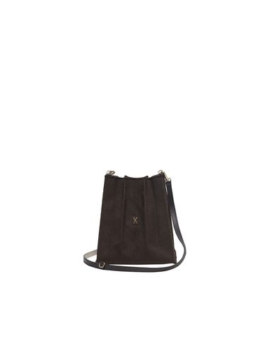 Lucky Pleats Canvas Cross Mini Bag_Dark Brown - JOSEPH & STACEY - Modalova