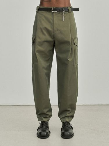 Cotton Pleats Pocket Pants _ Khaki - NOIRER - Modalova