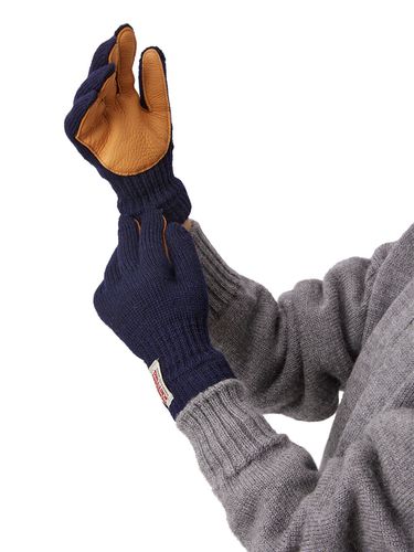 Padded Wool Glove / Navy - NEWBERRY KNITTING - Modalova