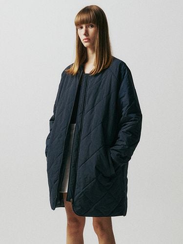 Overfit Diamond Long Quilted Jacket - EZIO - Modalova