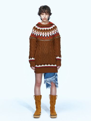 Cape Nordic Knit Dress_Brown - ADSB ANDERSSON BELL for WOMEN - Modalova