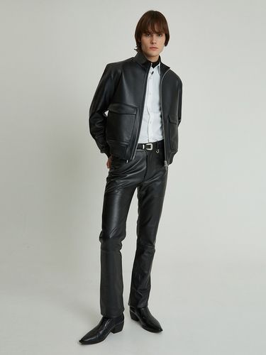 Leather High Neck Blouson Jacket () - ANDROS - Modalova