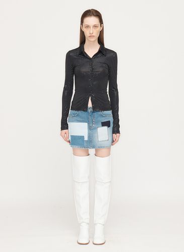 Patchwork Denim Mini Skirt () - OPEN YY - Modalova